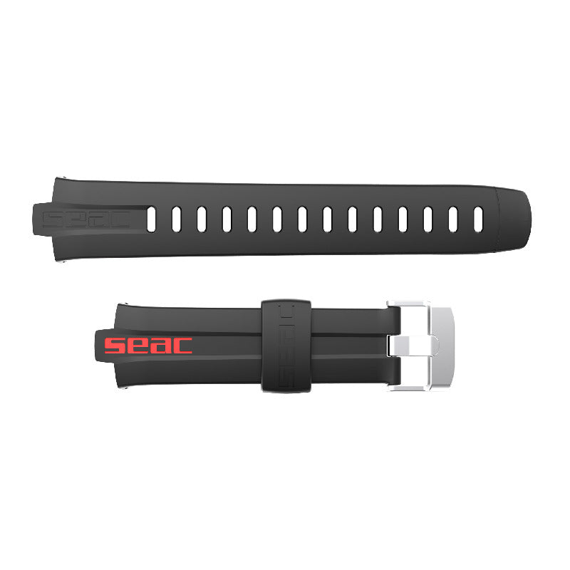 Pulseira de Reposição Seac Sub Apnea Black/Red (Fivela Prateada)