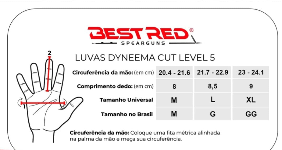 Luvas Dyneema Anticorte Best Red