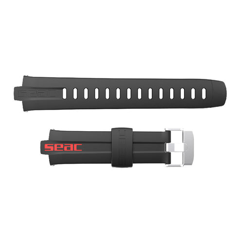 Pulseira de Reposição Seac Sub Apnea Black/Red (Fivela Prateada)