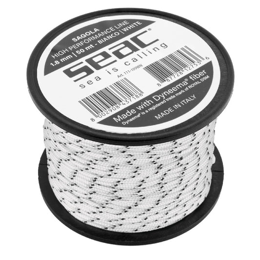 Linha de Dyneema Seac Sub 1.8mm – 50 Metros Branco/Preto