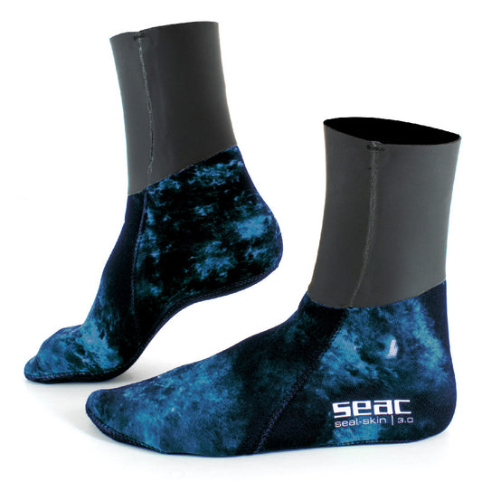 Meias de Neoprene Seac Sub Seal Skin Camo Blue 3mm