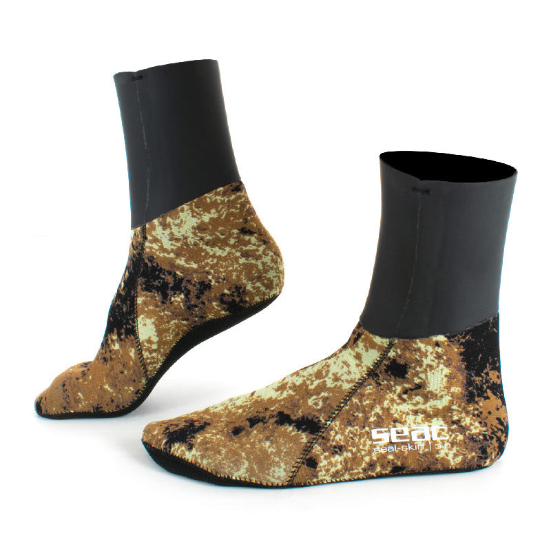 Meias de Neoprene Seac Sub Seal Skin Camo Brown 3mm