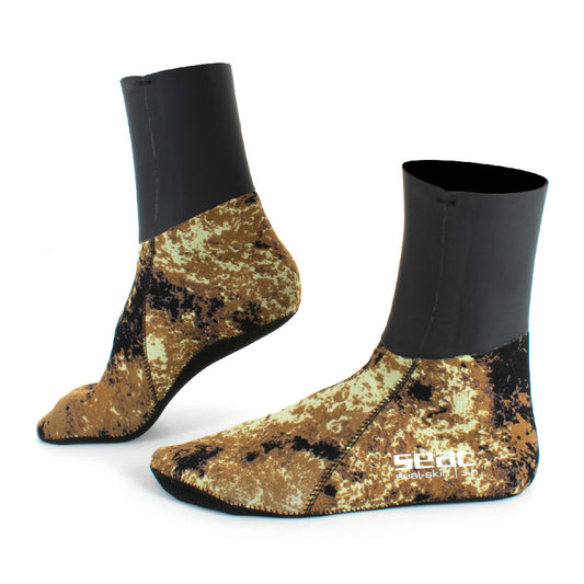 Meias de Neoprene Seac Sub Seal Skin Camo Brown 3mm