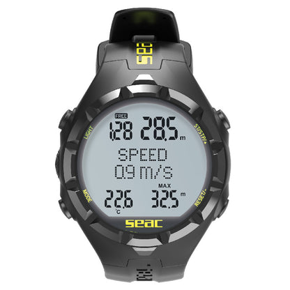 Computador de Apneia Seac Sub Apnea HR – Black Yellow + Cabo de Dados para Computadores Seac Sub
