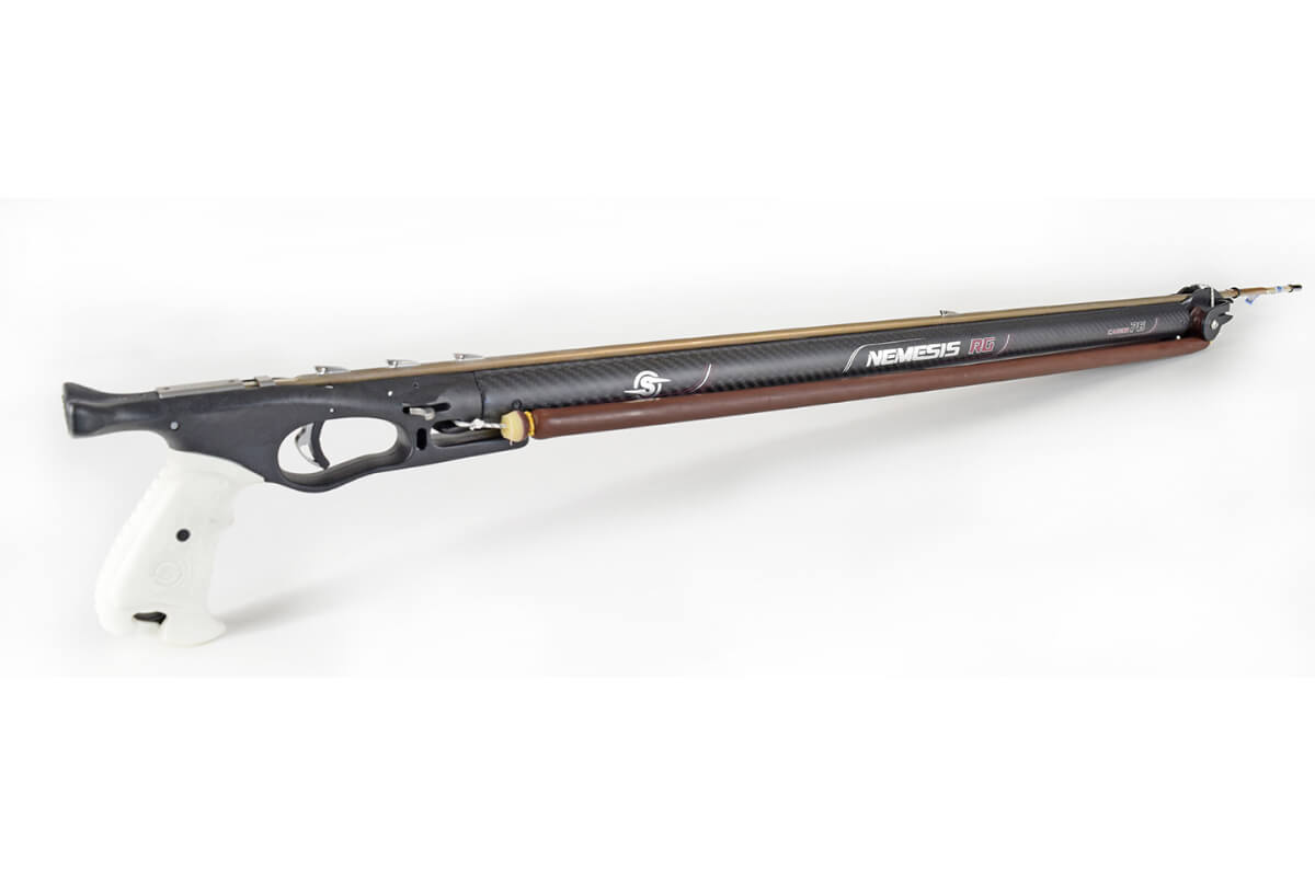 Arbalete Sigalsub Nemesis RG Carbon 116 – Edição Especial Bordô com carretilha EDY 100 em carbono
