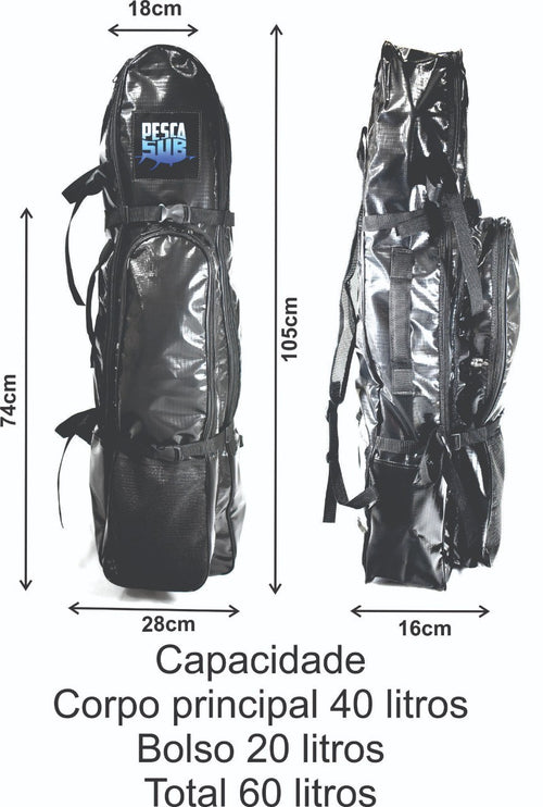 Big Mochila com  105cm para Equipamento e Nadadeiras Longas